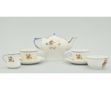 Coronaware children's toy part teaset, to include teapot, milk jug, sugar bowl, three cups, four saucers and four side plates