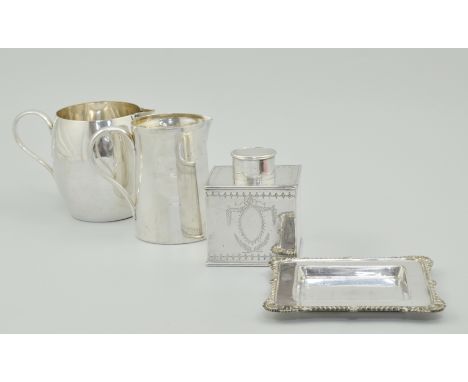 Small collection of plated ware, to include cream jug, caddy, butter dish etc (1 box).