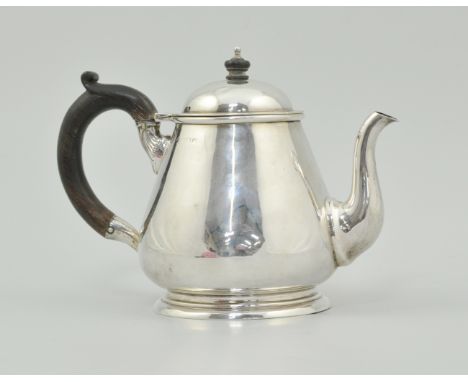 Hallmarked silver bachelors teapot, marks worn.