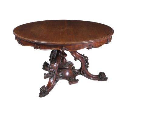 A VICTORIAN MAHOGANY CENTRE TABLESECOND HALF 19TH CENTURY76cm high, the top 135.5 diameterCondition Report: Marks, knocks, sc