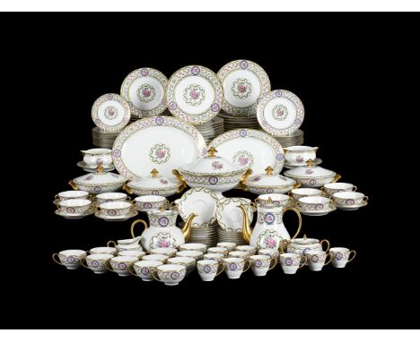 A HAVILAND LIMOGUES 'LOUVECIENNES' PATTERN PART DINNER SERVICE LATE 20TH CENTURY Comprising: eight side plates, 19cm diameter