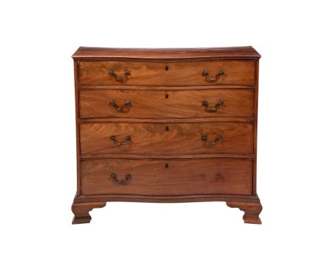 A GEORGE III MAHOGANY CHEST OF DRAWERS  CIRCA 1780 Of serpentine outline 95cm high, 108cm wide, 55cm deep  Condition Report: 