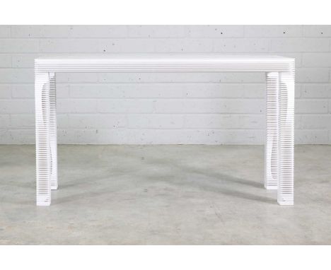 An 'Anne' console tablecirca 2008, designed by Gareth Neal, laser-cut Corian finished in white, 133cm wide41cm deep76cm highC