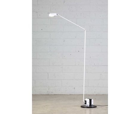 A 'Daphne Terra' floor lamp,modern, designed by Tomasso Cimini for Lumina, Italy, in white, on a stand, with a cast marks to 