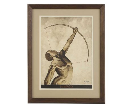 ▴ Gladys M Black (1895-1975)'A Prayer';'Nimrod'both signed 'GMB' and dated 1934 and 1935 respectively, watercolour 37.5 x 26c
