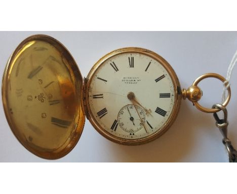 An Irish 18ct Gold Double Hunter Pocket Watch, 19th Century, hallmarked Dublin 1875 with makers initials JD, With 'Donegan, 3