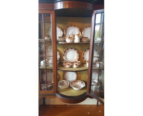 Three Shelves of Matched Tea Wares by Royal Albert, Sutherland, etc to include a teapot, milk and sugar, various tea cups and