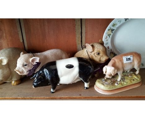 A Quantity of Ceramic & Other Pigs including Beswick & Capodimonte