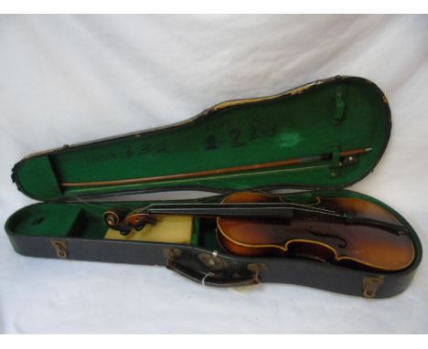 Violin and bow with a hard case