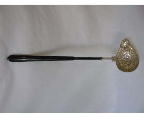 Georgian ebony and silver pinch ladle