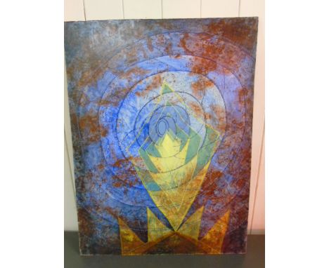 Multi coloured abstract on board