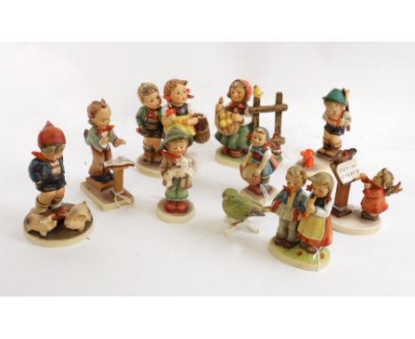 A collection of 9 Hummell figures and a Goebel figure of bird (10).