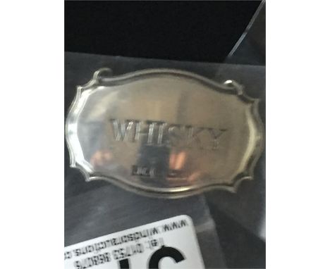 A silver decanter label ' Whisky' hallmarked Birmingham 1990