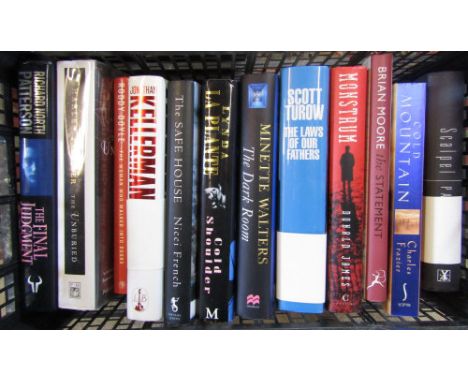 Assorted crime/thriller books all signed by the authors, some first edition inc Richard North Patterson, Lynda la Plante and 