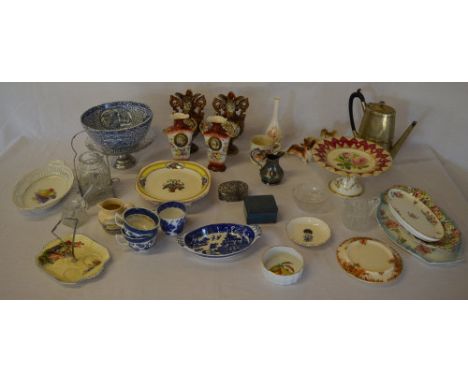 Various ceramics including Spode, Royal Worcester, glassware etc