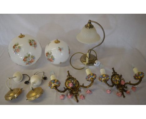 Various light fittings and shades (some not photographed - 2 boxes)