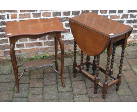 Gate leg table and one other