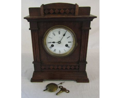Wooden mantle clock H 34 cm