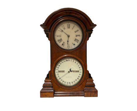 Seth Thomas - American late 19th century 8-day shelf clock in a mahogany case, with a two train movement striking the hours o