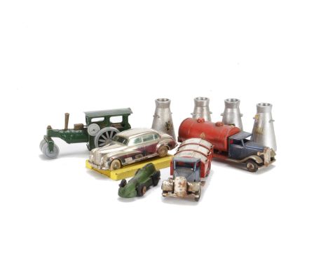 A Prameta Mercedes Benz 300, diecast chrome plated clockwork car with white plastic tyres and clear plastic mascot, G-VG, wit
