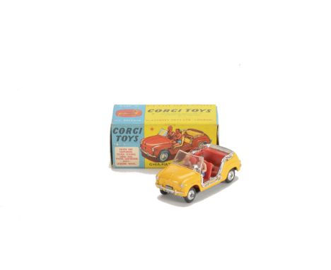 A Corgi Toys 242 Ghia-Fiat 600 Jolly, orange-yellow body, red interior, two figures, in original box with inner packing ring,