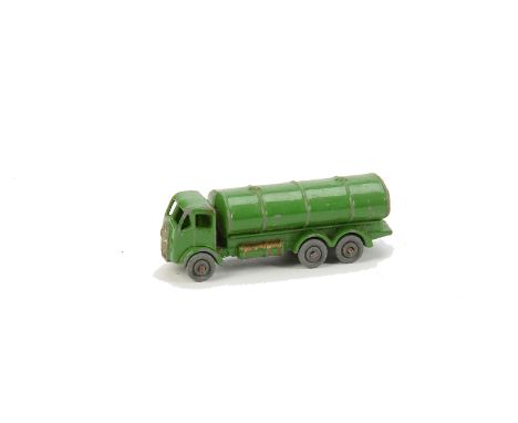 Matchbox Lesney 1-75 Series MB-11a ERF Road Tanker, rare green body, gold trim, MW, F-G 