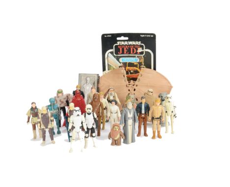 Vintage Star Wars Figures, Last 17 Luke Skywalker in Stormtrooper disguise with helmet, Han Solo In Carbonite, Anakin Skywalk