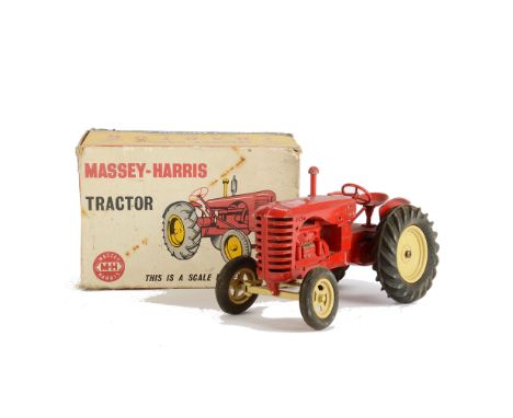 A Lesney Large Scale Massey-Harris 745 Tractor, red body, cream hubs with black rubber tyres, in original box, F-G, lacks exh