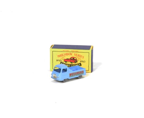 Matchbox Lesney 1-75 Series MB-60a Morris J2 Pick-Up, light blue body, black lettering, open rear window, unlisted gold trim,