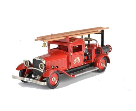 Modern  Märklin tinplate Fire engine 19034,  Märklin Fire Engine, Clockwork drive, electric lights, with certificate, in orig