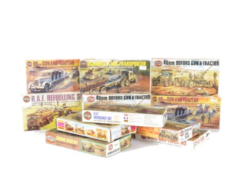 Airfix and Matchbox 00 Gauge Military Kits, Airfix, RAF Refuelling, RAF Rescue Sets, Bofors Gun & Tractor (3), 88mm Gun and T