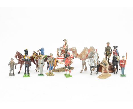 Lead knights by Hilco, Cherilea etc, white metal figures by unknown makers, recast Britains, figures by French makers, Quiral