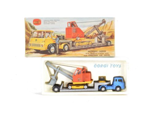 A Corgi Toys Gift Set 27 Machinery Carrier, with Bedford Tractor Unit and Priestman Cub Shovel, in original box, VG, chipping