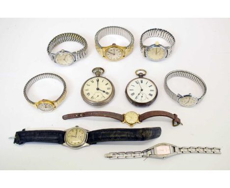 Early 20th century 'Fine Silver' cased open face pocket watch, the white enamel Roman dial with seconds subsidiary, 47mm diam