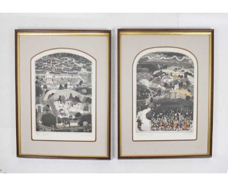 Graham Clarke (b. 1941) - Two signed limited edition prints from the 'History of England' series - 'Men of Kent' and 'Steamer