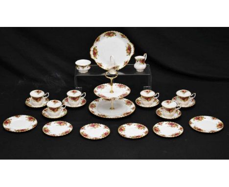 Quantity of Royal Albert 'Old Country Roses' tea wares etc, comprising six cups and saucers, four tea plates, two side plates