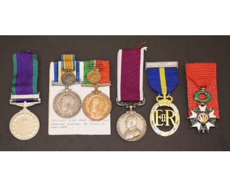 Mixed collection of medals comprising; First World War 'War Medal' and Mercantile Marine Medal to John C. Hawken (with miniat