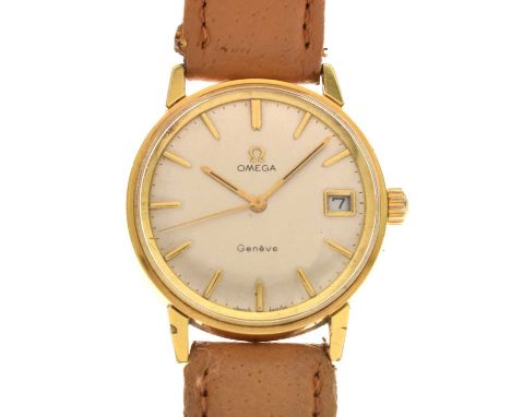 Omega - Gentleman's Genève gold-plated and stainless steel cased wristwatch, with silvered dial with applied gilt baton hour 