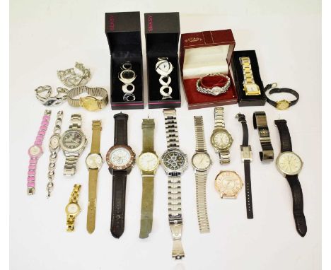 Mixed group of fashion watches to include; Rado 'Jubilé', Seksy, Visage, Exactime, G&amp;B, Tissot, etc
