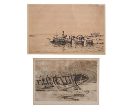 Arthur Briscoe (1873-1943) - Etching - 'Brightlingsea', signed in pencil, 24cm x 36cm, together with a small etching by Brisc