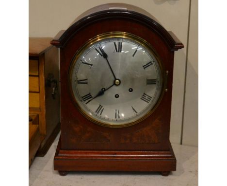 A quarter striking table clock, movement backplate stamped Gustav Becker 