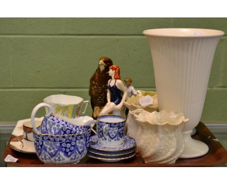 Mixed ceramics to include Belleek; Royal Worcester; Royal Doulton Eagle etc