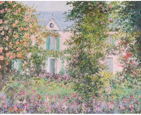 Lélia Pissarro (French b.1963)"Le jardin de Monet, l'été"signed 'Lélia Pissarro' (lower left); further signed and titled (ver