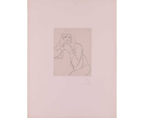 Henri Matisse (French 1869-1954)Jeune femme les mains jointes sur le dossier d'un meuble (Young Woman with Folded Hands on th