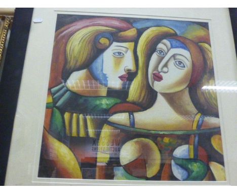 Modern school oil painting portrait of masquerade figures
