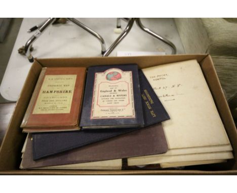 Box of Various Vintage Folded Ordnance Survey Maps including Contoured Road Maps, 1920's edition of London, Quantity of 1903 