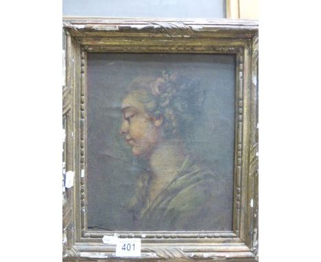 19th Century framed Oil on board portrait of a Young Girl