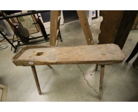 Rustic Pine Bench raised on Four Stick Legs