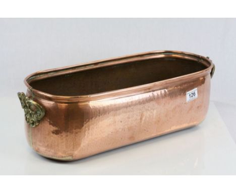 Large Copper Planter with Brass Handles