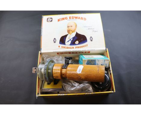 Two AA car badges, a padlock, an Airway compass, lensatic compass etc